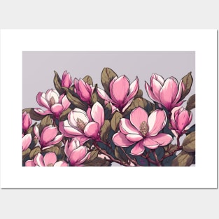 Pink magnolia Posters and Art